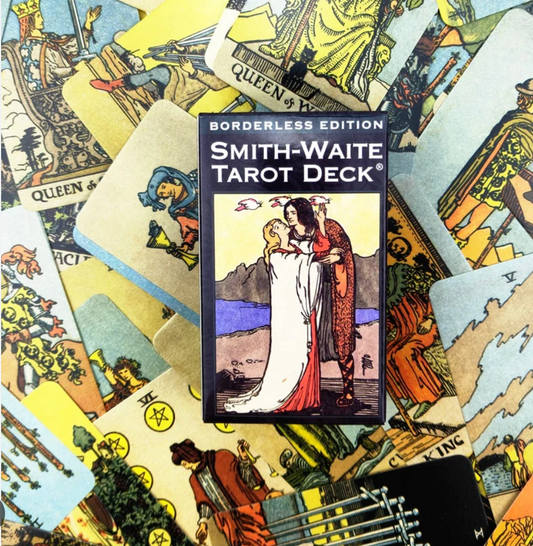 Premium Smith-Waite Borderless Tarot Deck with Guidebook