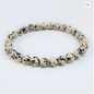 Dalmatian Jasper Round Bead Bracelet - Playful Loyalty