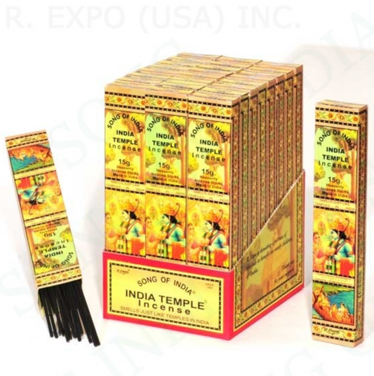 Aromatic Song of India Temple Incense Sticks 15g for Meditation