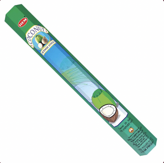 Coconut Scented Incense Sticks, 20 Pack for Calm