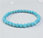 Blue Howlite Round Bead Bracelet - Anger Dissipation