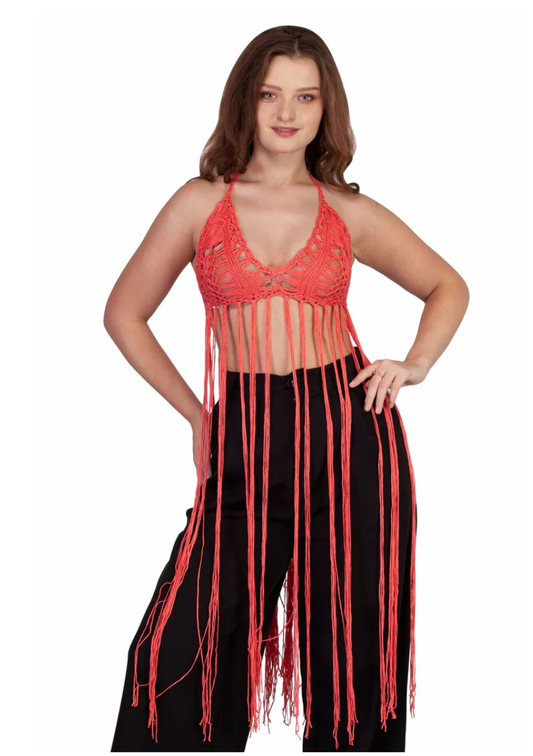 Crotchet Bikini Top with Long Fringe