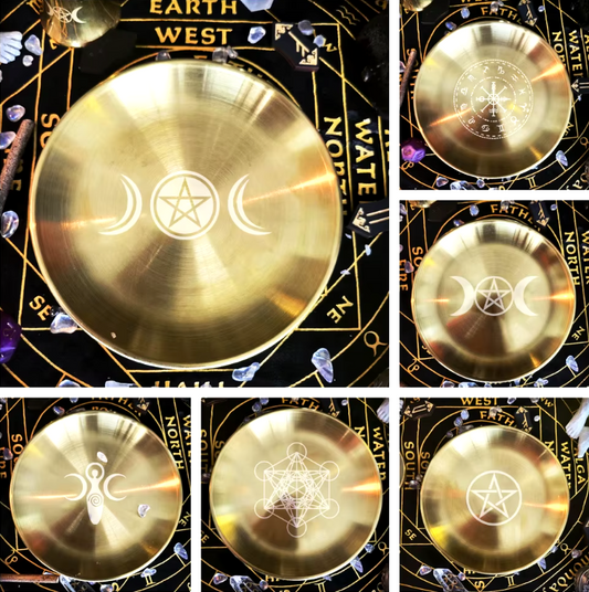 Gold Tree of Life Ritual Altar Plates for Smudging