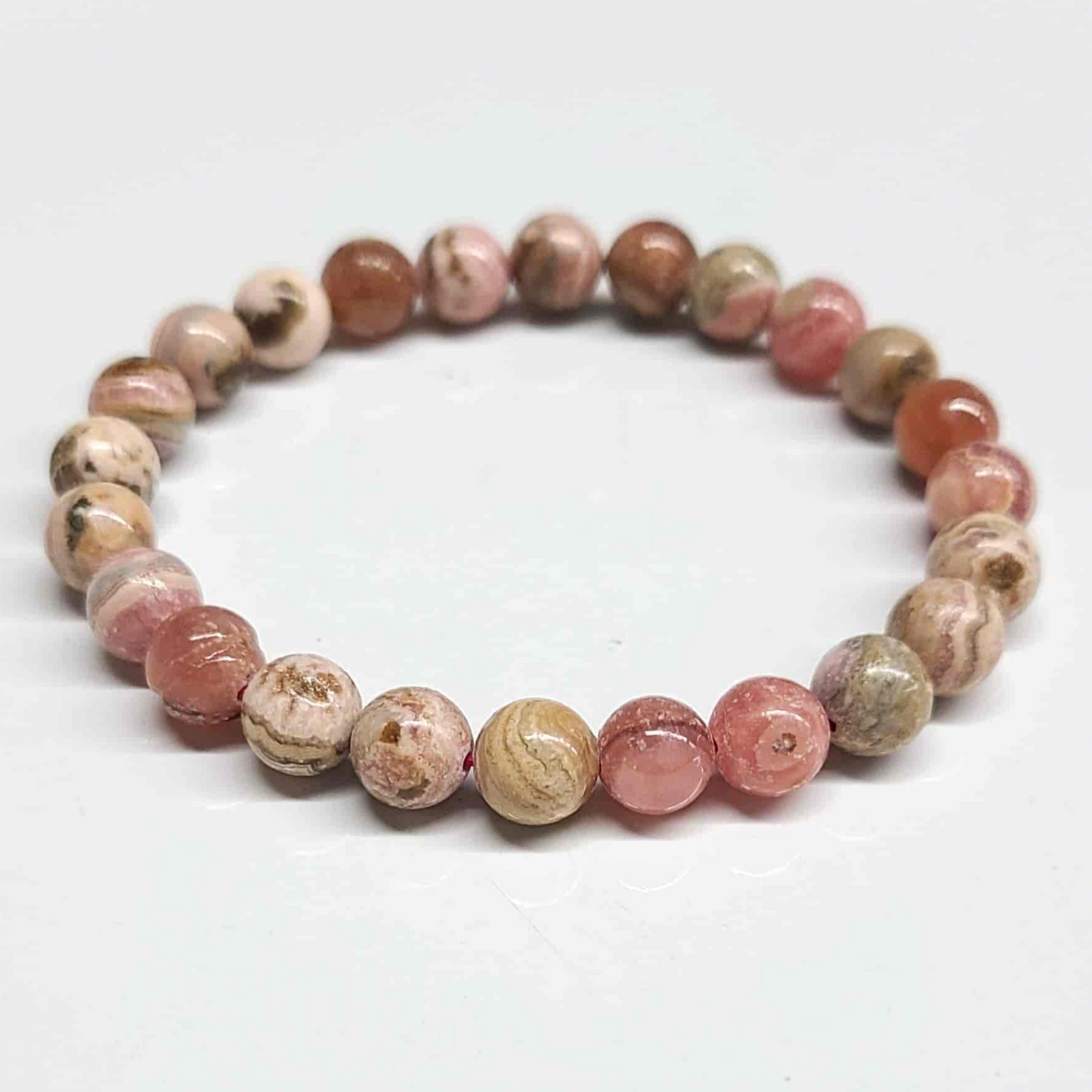 Rhodochrosite Round Bead Bracelet - Heart Awakening