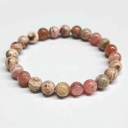 Rhodochrosite Round Bead Bracelet - Heart Awakening