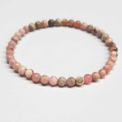 Rhodochrosite Round Bead Bracelet - Heart Awakening