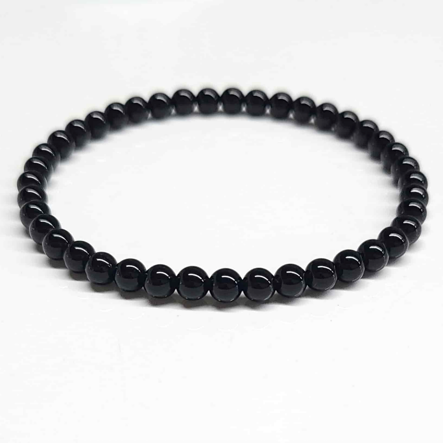 Black Tourmaline Round Bead Bracelet - Protective Filter