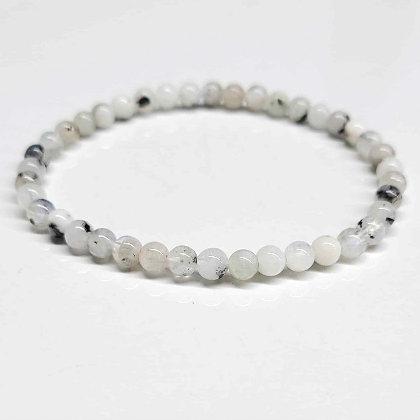 Rainbow Moonstone Round Bead Bracelet - Goddess Energy