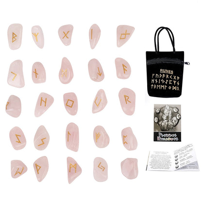 Natural Crystal Runes Set for Divination and Healing
