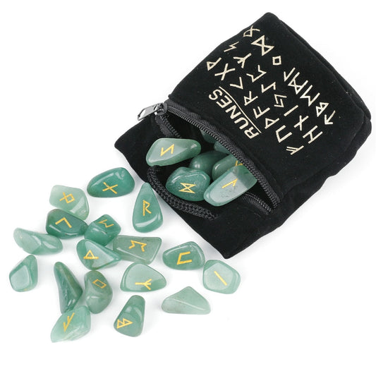 Natural Crystal Runes Set for Divination and Healing
