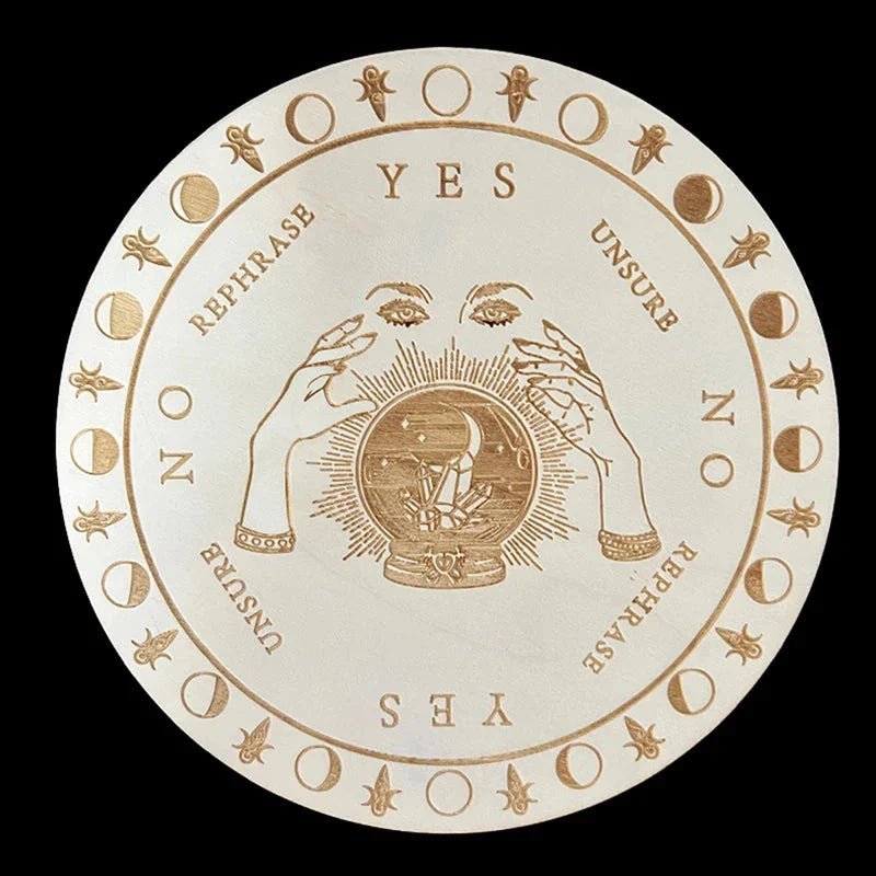 Wooden Divination Pendulum Boards With Mystical Designs