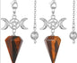 Triple Moon Pentacle Natural Healing Crystal Pendulums