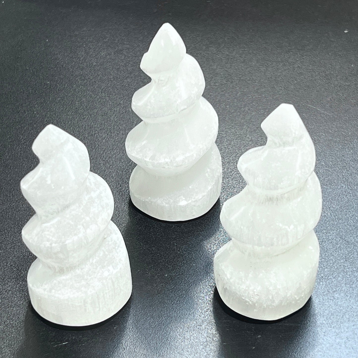 Selenite Crystal Spiral Standing Tower Medium (5-6 Inches) Gemstone Carving Home Decor Supply