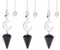 Healing Crystal Crescent Moon Pendulums for Divination