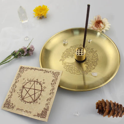 Gold Tree of Life Ritual Altar Plates for Smudging