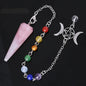 Crystal Triple Moon Pentacle Chakra Healing Pendulums