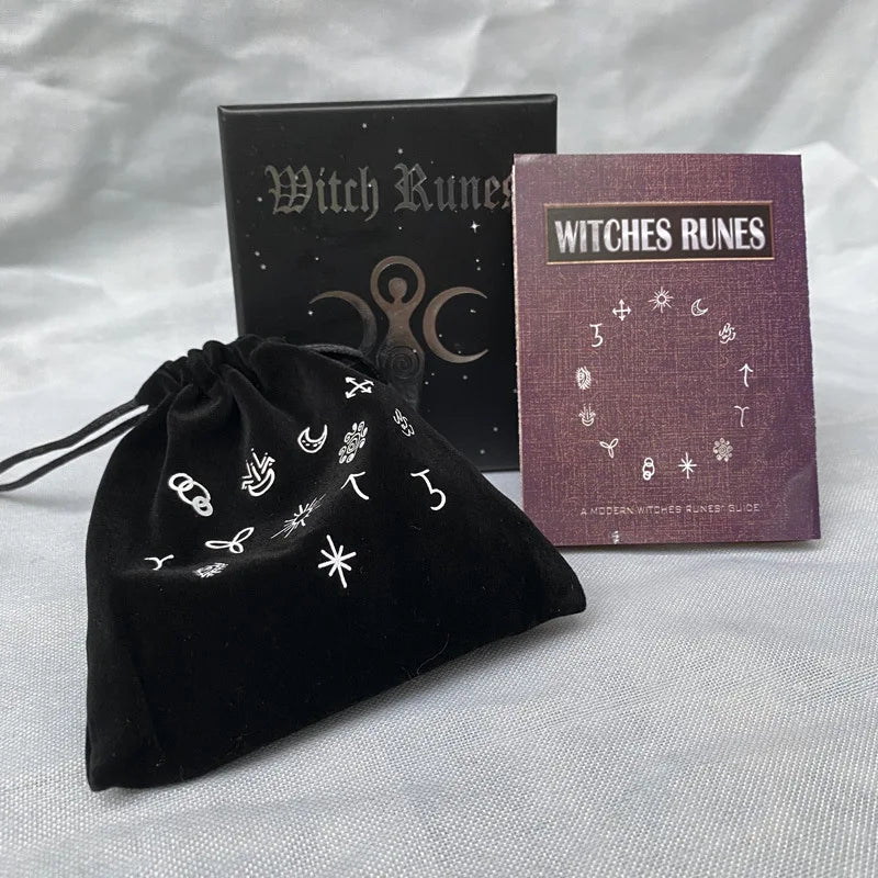 Premium Mystical Wooden Witches Runes Set For Rituals