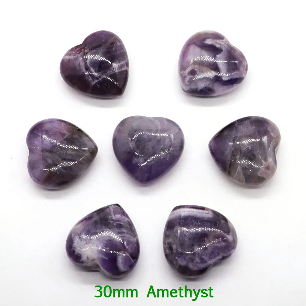Premium Natural Crystal Hearts for Healing and Meditation