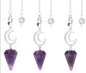 Healing Crystal Crescent Moon Pendulums for Divination