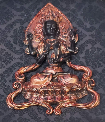 Chenrezig Wall Plaque 6" (Avalokiteshvara) Bodhisattva of Compassion