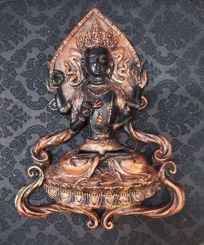 Chenrezig Wall Plaque 6" (Avalokiteshvara) Bodhisattva of Compassion