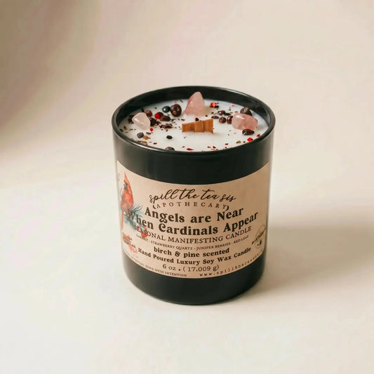 Angels Are Near Red Apple & Evergreen Memorial Candle – 9 oz