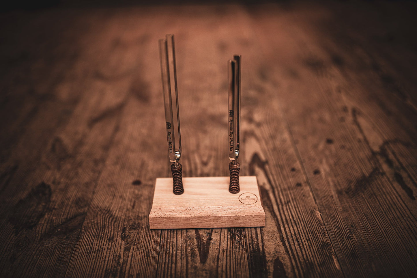 2-Piece Day & Night Planetary Tuned Tuning Fork Set incl. Holder