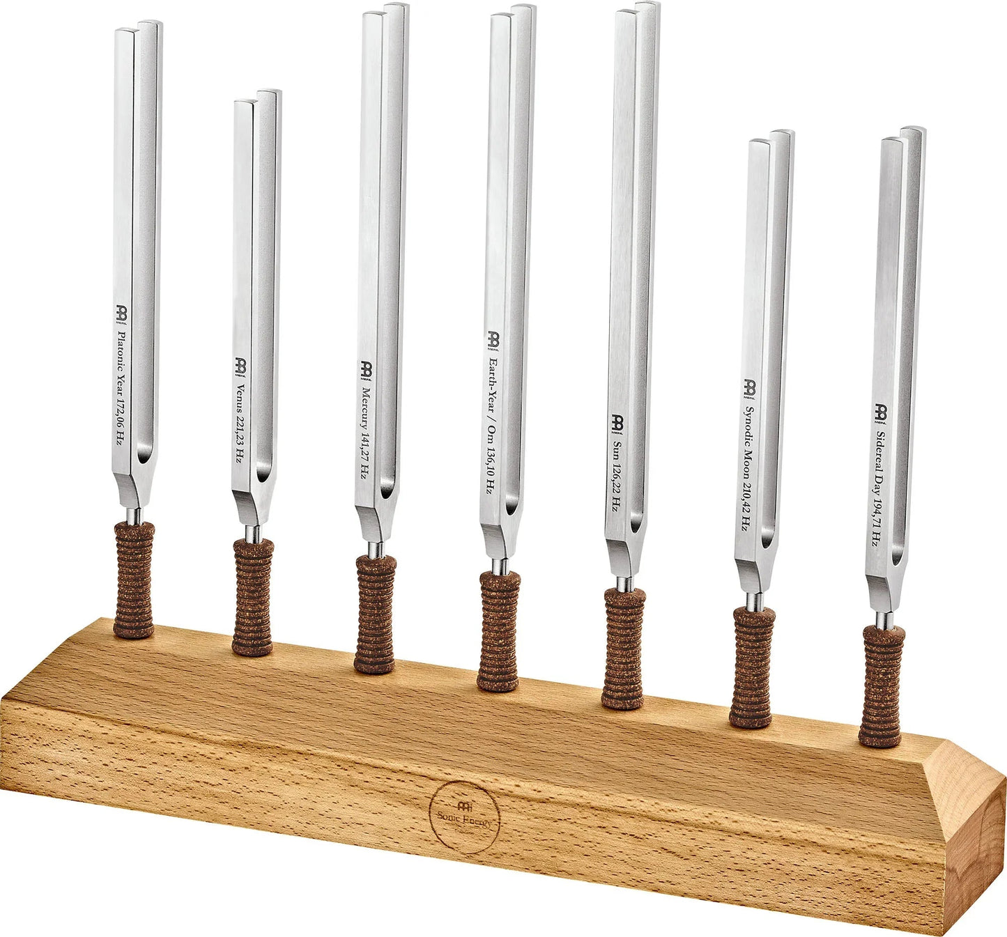 7-Piece Planetary Tuned Therapy Tuning Fork Chakra Set incl. Holder