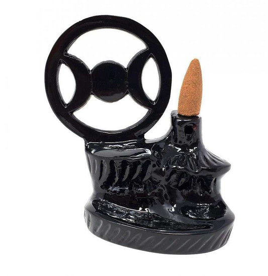 Triple Moon Backflow Incense Burner For Mystical Rituals