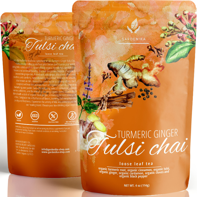 Organic Turmeric Ginger Tulsi Chai Loose Tea Blend
