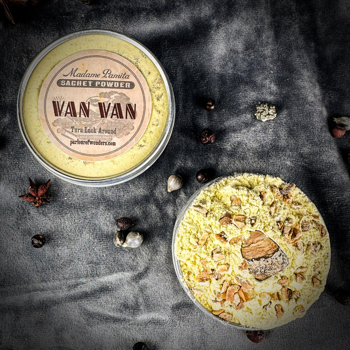 Van Van Sachet Powder – 1 Oz with Lemongrass & Picture Jasper