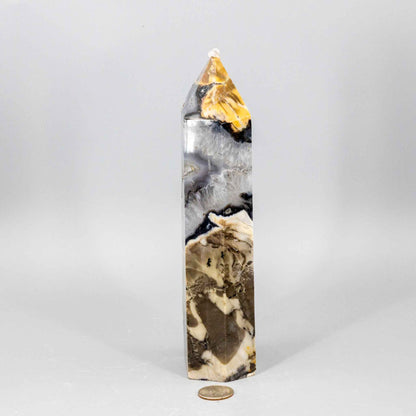 Volcano Agate Crystal Tower – XL UV Reactive