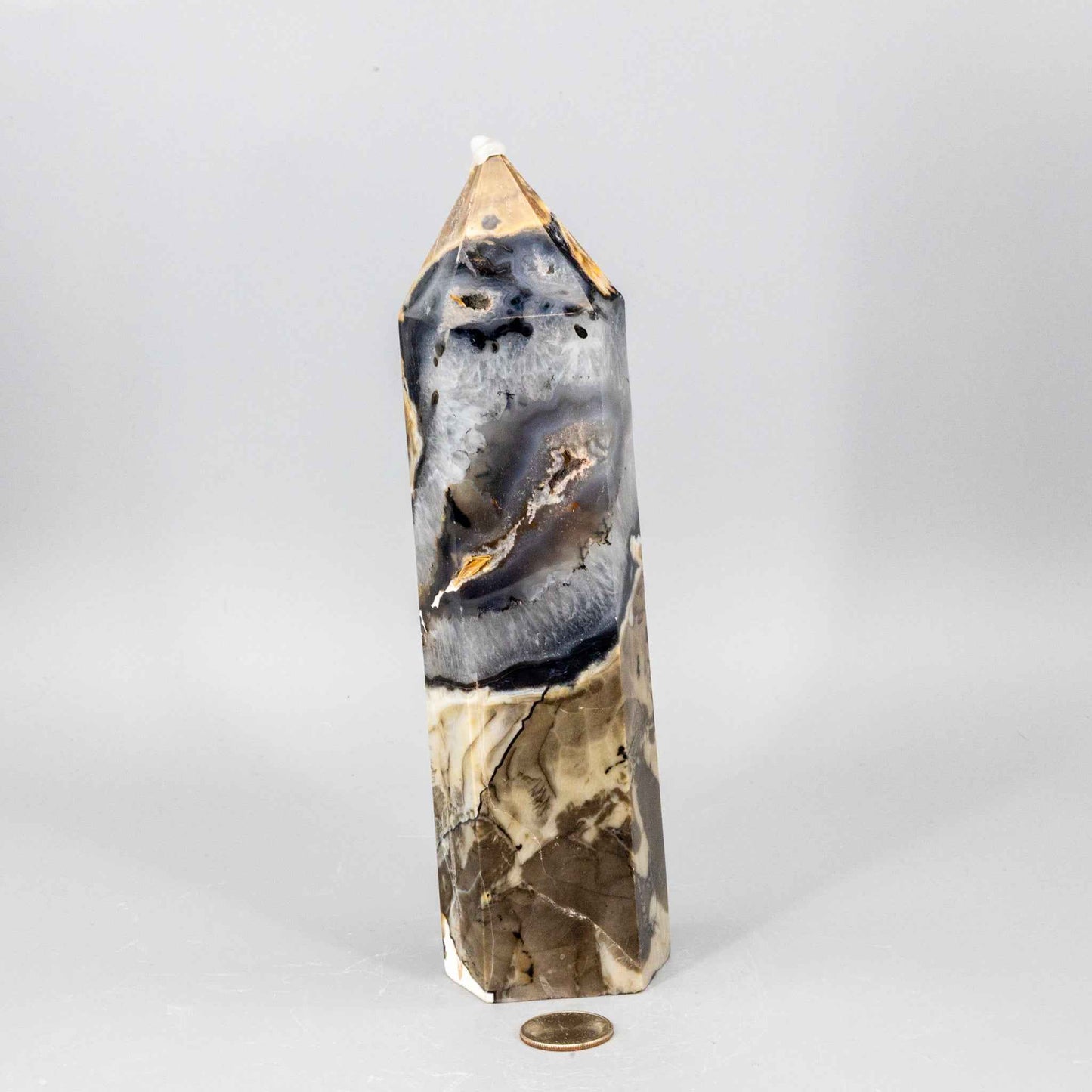 Volcano Agate Crystal Tower – XL UV Reactive