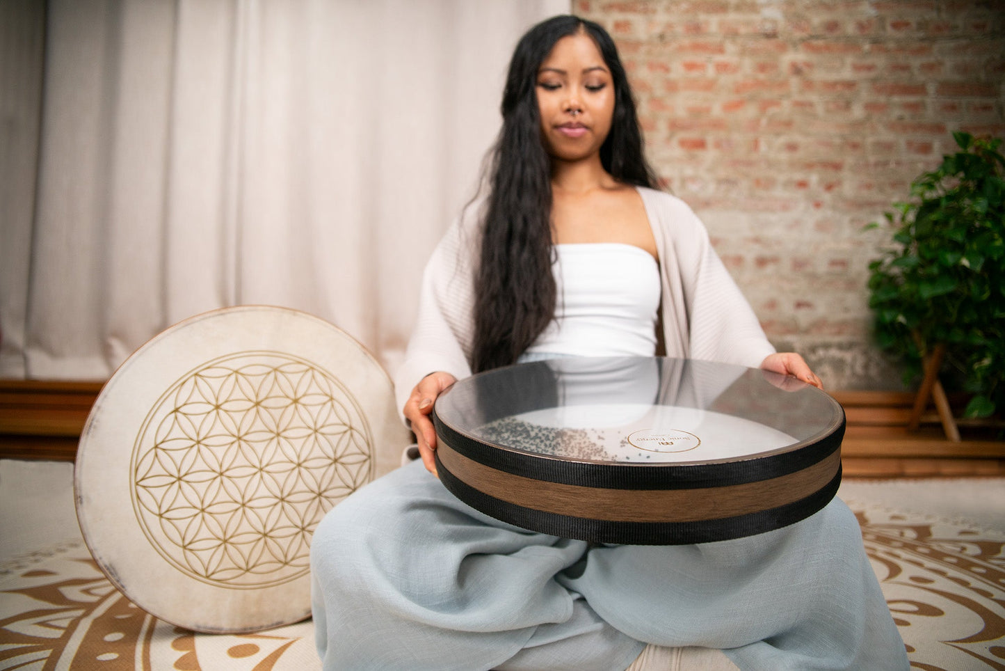 16" Wave / Ocean Drum, Woven & Synthetic Head