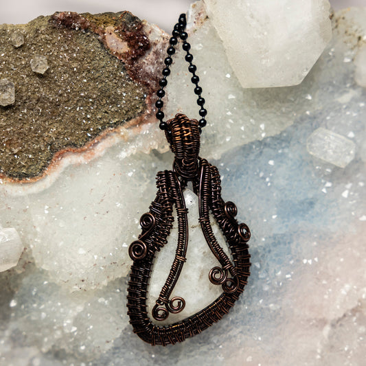 White Quartz Wire Wrap Crystal Pendant - Master Healer
