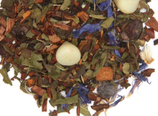 Refreshing Fun In The Sun Herbal Tea With Cocoa Nibs Boost
