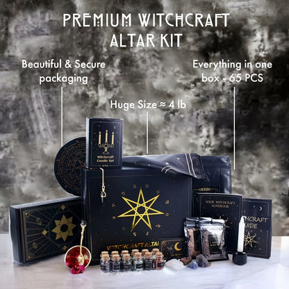 Witchcraft Altar Starter Kit with Healing Crystals and Herbs