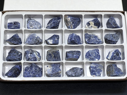Blue Sodalite Rough (24 Pcs) Box Flat Bulk Wholesale Lot Rough Raw Stones