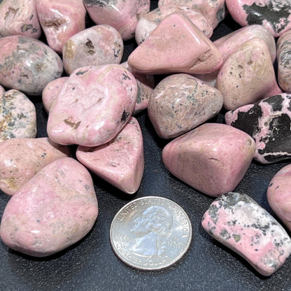 Pink Rhodonite Tumbled Stones (By The Piece or Pound) Bulk Wholesale Lot
