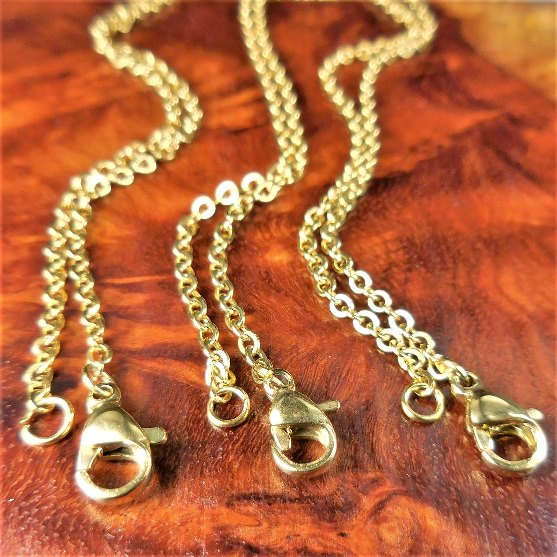 Stainless Steel Necklace Chains Gold - 316 Grade Link Chain - Lobster Claw Clasp