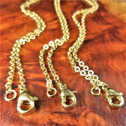 Stainless Steel Necklace Chains Gold - 316 Grade Link Chain - Lobster Claw Clasp