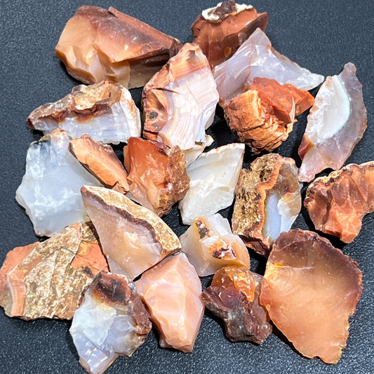 Red White Mixed Carnelian Agate Crystal Rough Raw Stones (By The Piece or Pound) Wholesale