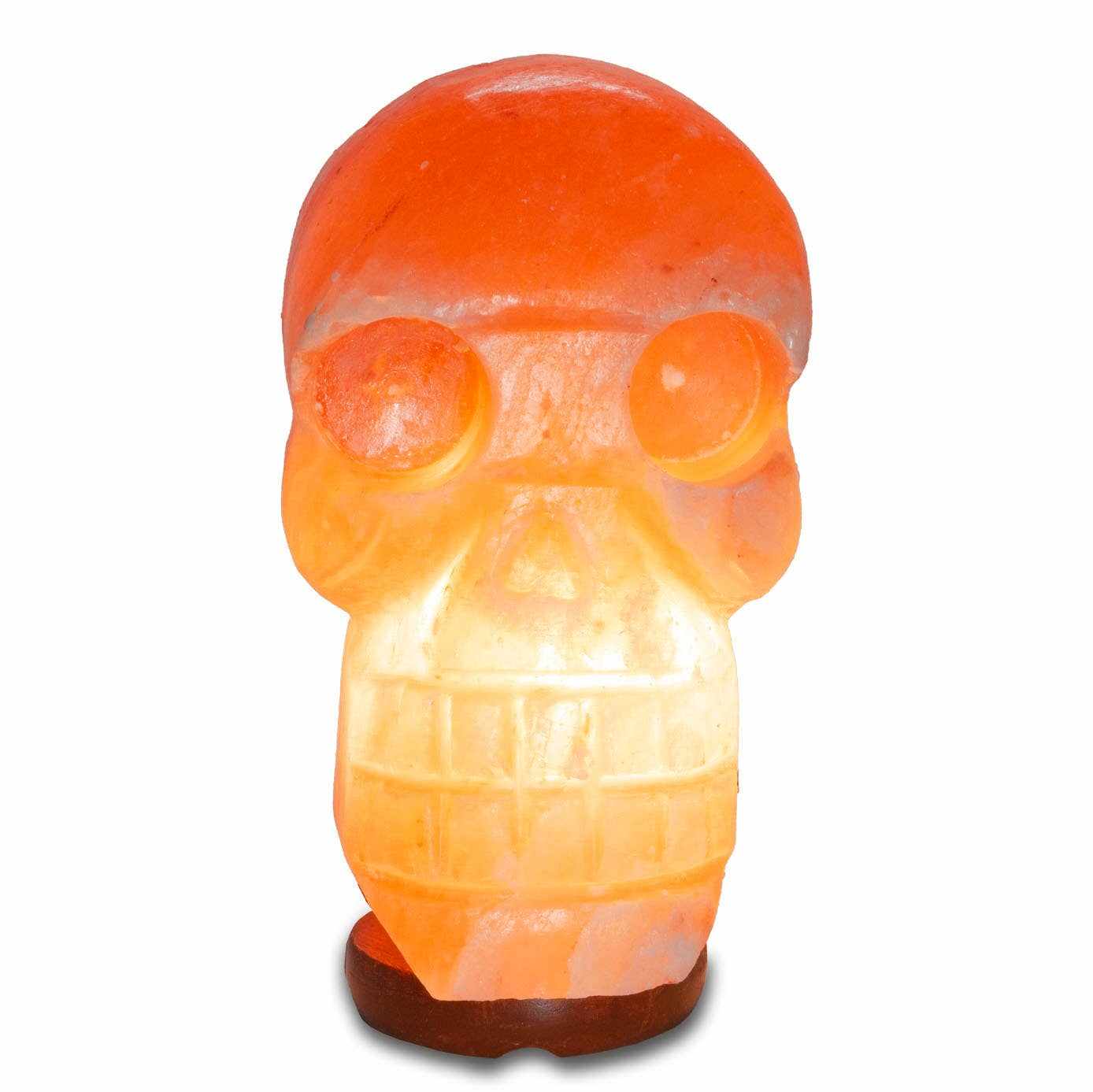 Skull Shaped Salt Lamp  - 9.5" avg. - Cord, Bulb, Dimmer