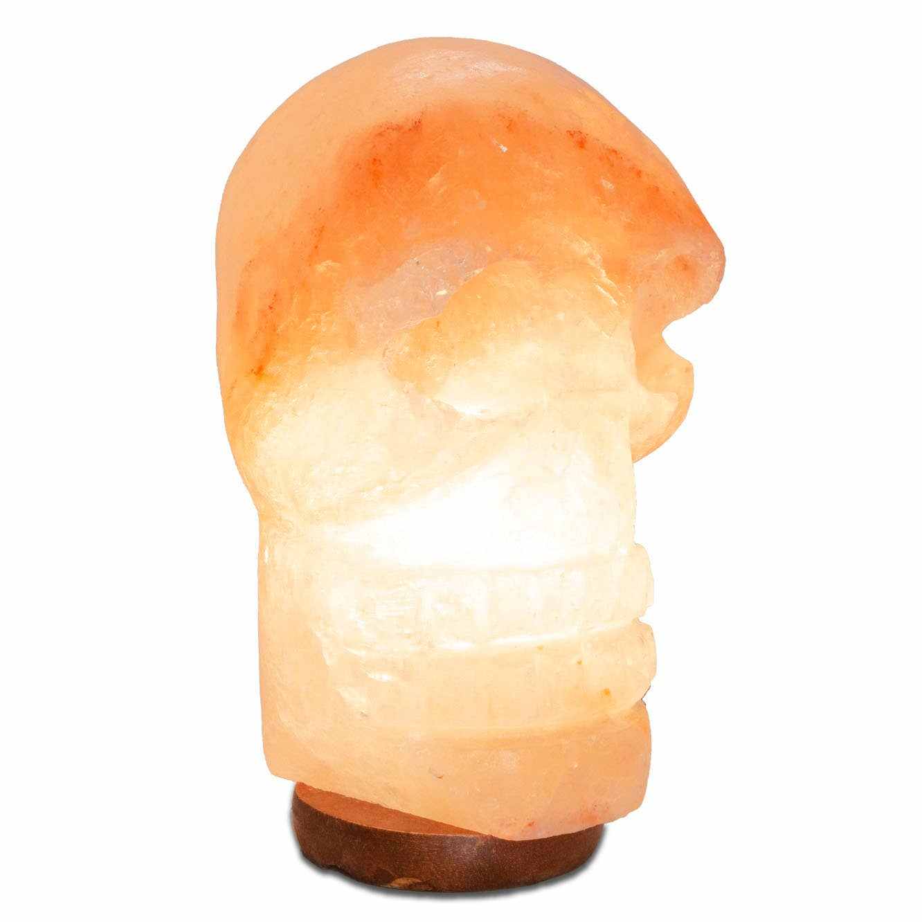 Skull Shaped Salt Lamp  - 9.5" avg. - Cord, Bulb, Dimmer