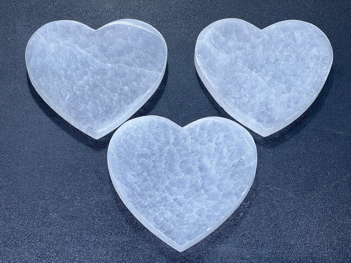 Selenite Crystal Heart Plate (4 Inches) Polished Gemstone Carving Decor