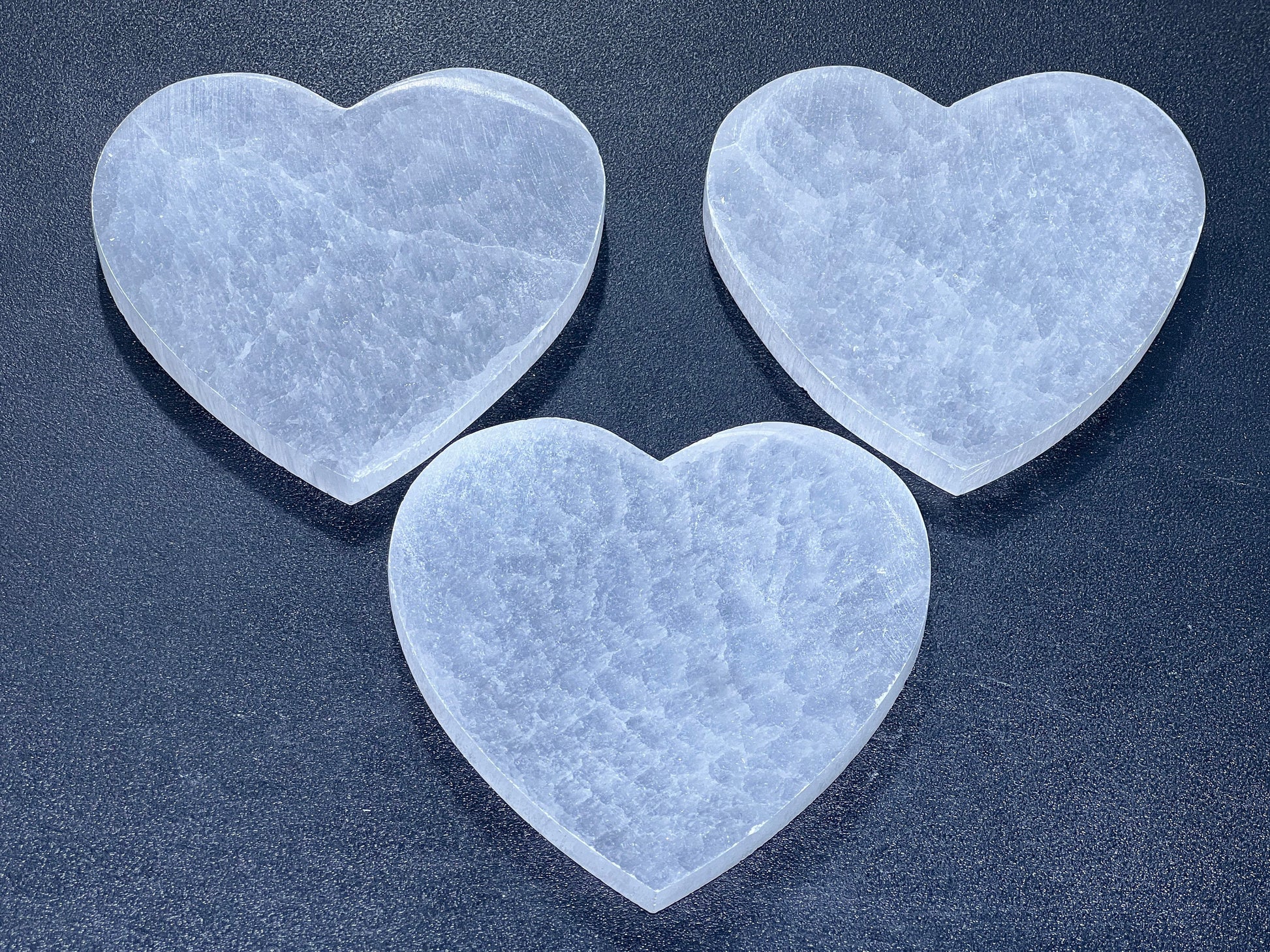 Selenite Crystal Heart Plate (4 Inches) Polished Gemstone Carving Decor