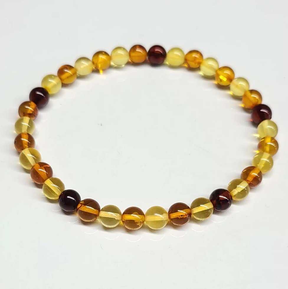 Amber Round Bead Bracelet 6mm - Ancient Release