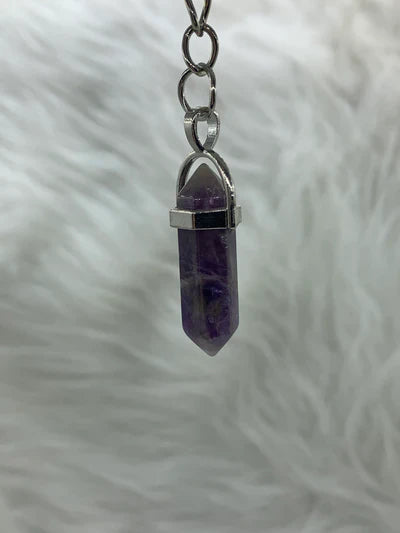 Gemstone Point Plated Keychain