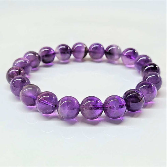 Amethyst Round Bead Bracelet - Spiritual Protection