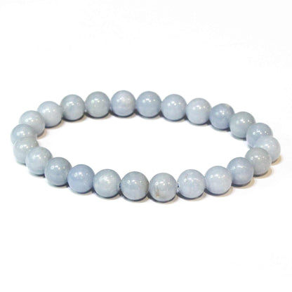 Angelite Round Bead Bracelet - Angelic Communication